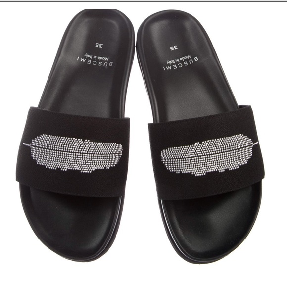 Buscemi Embellished Slide Sandals - Picture 1 of 2